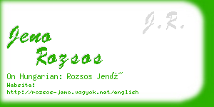 jeno rozsos business card